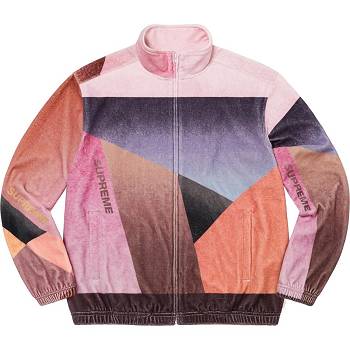 Pink Supreme Geo Velour Track Jackets | Supreme 178PQ